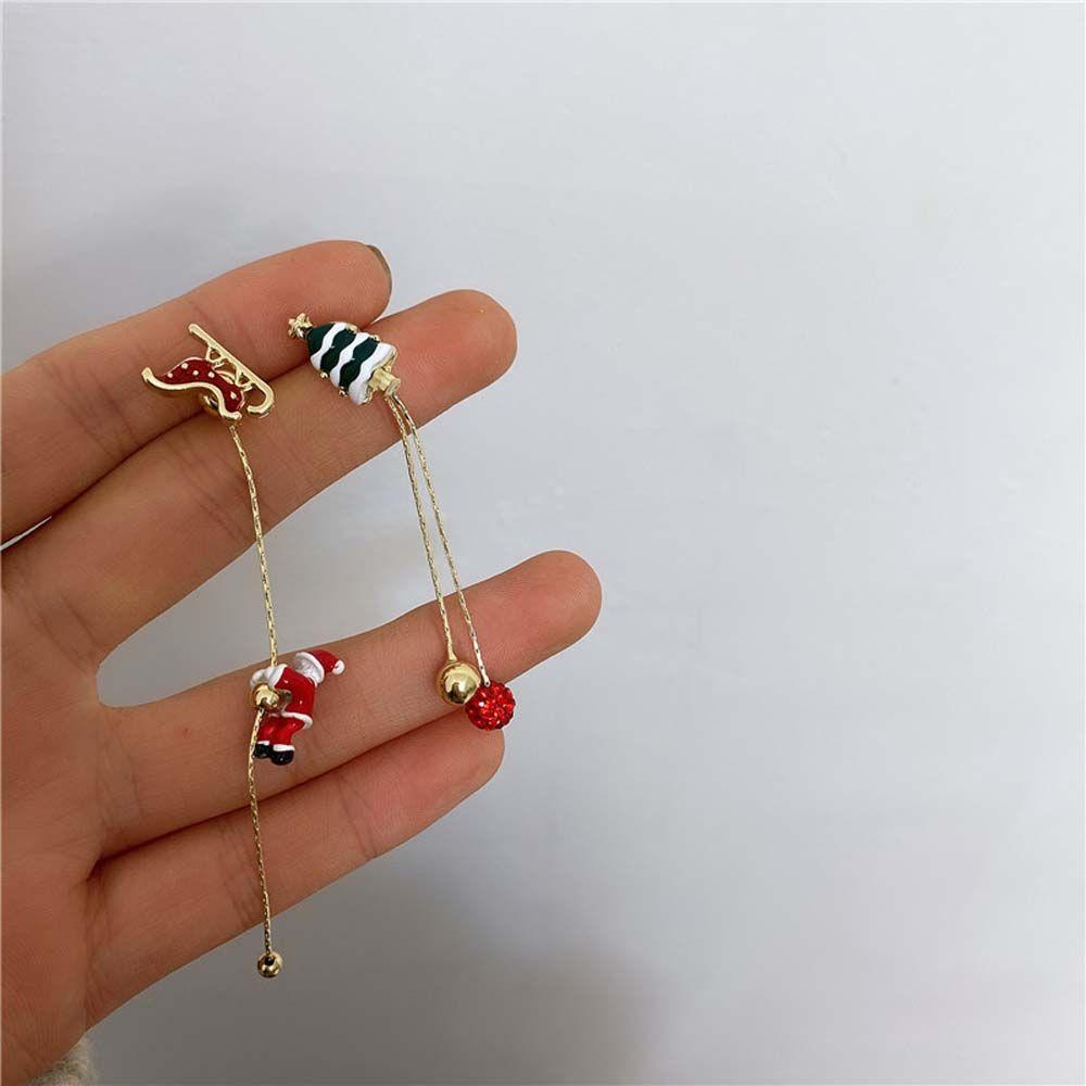 Tree Zinc Zinc Alloy Asymmetrical Dangle Earrings Korean Style Earrings Christmas Earrings Female Ear studs