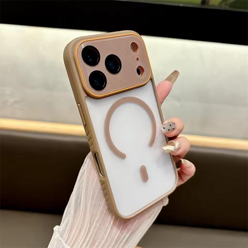 For Magsafe Large Window Camera Protection Magnetic Phone Case For iPhone 17 Air 16 E 15 14 Plus 13 12 11 Pro Max Shock Cover
