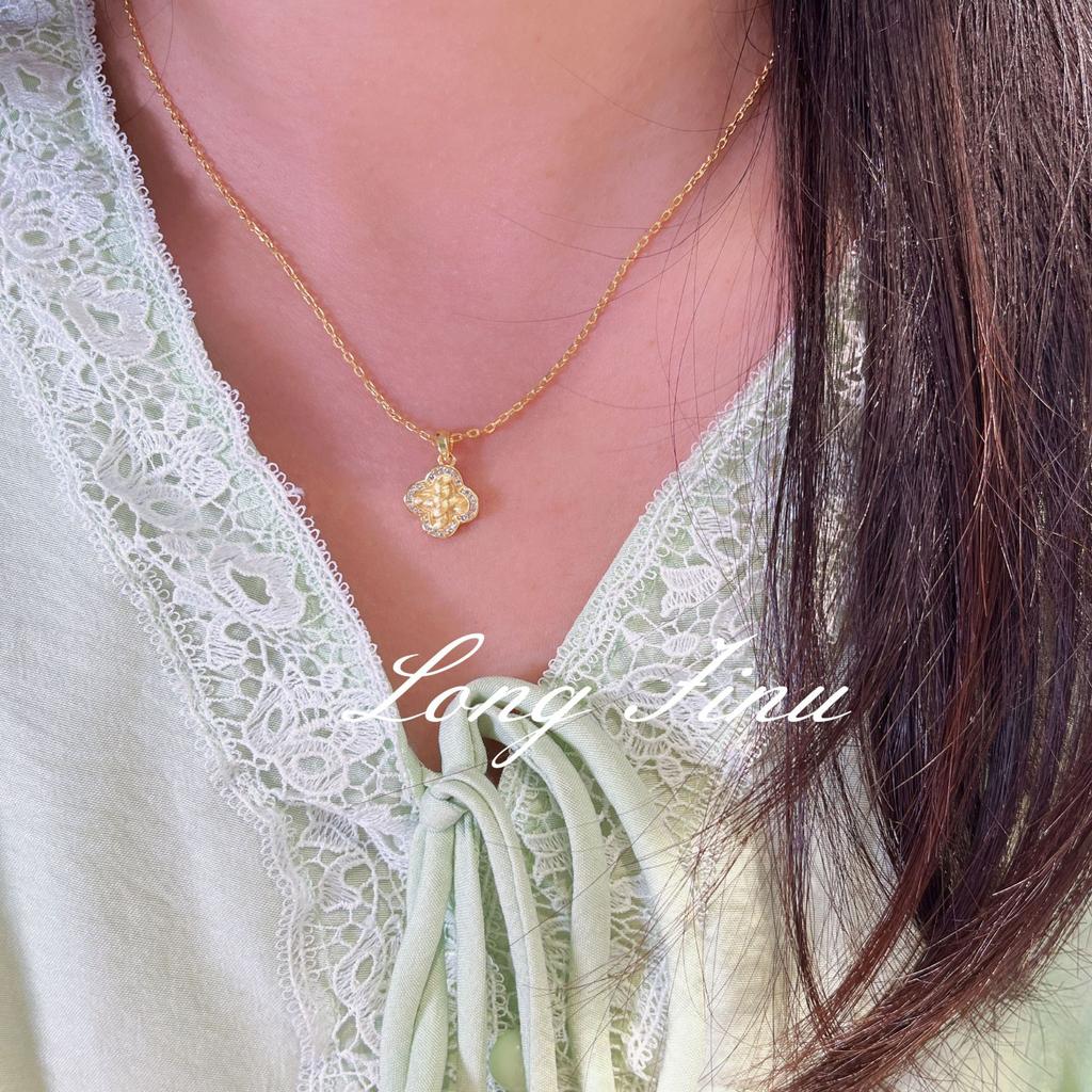 Antike Faraday Rebe Klee Halskette Damen Nische Design Sinn Diamant Klee Schlüsselbeinkette