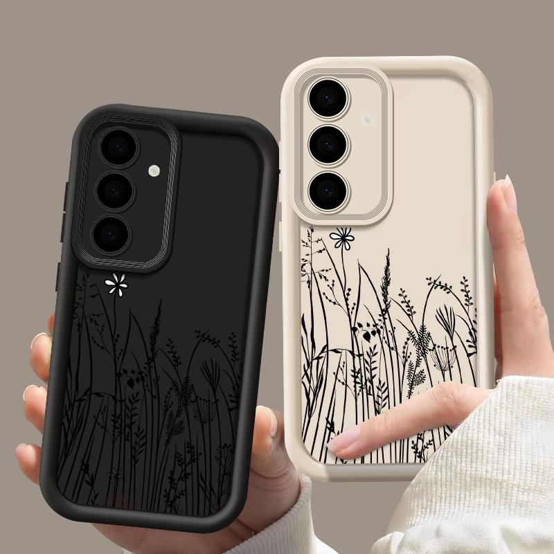 

Для Samsung S24 S23 S22 S21 Ultra Plus S20 Fe A55 A54 A53 A52 A35 A15 5g Candy Color Flower Pattern Silicone Soft Udarsproof Lens Protection Cover Samsung S24 чёрный