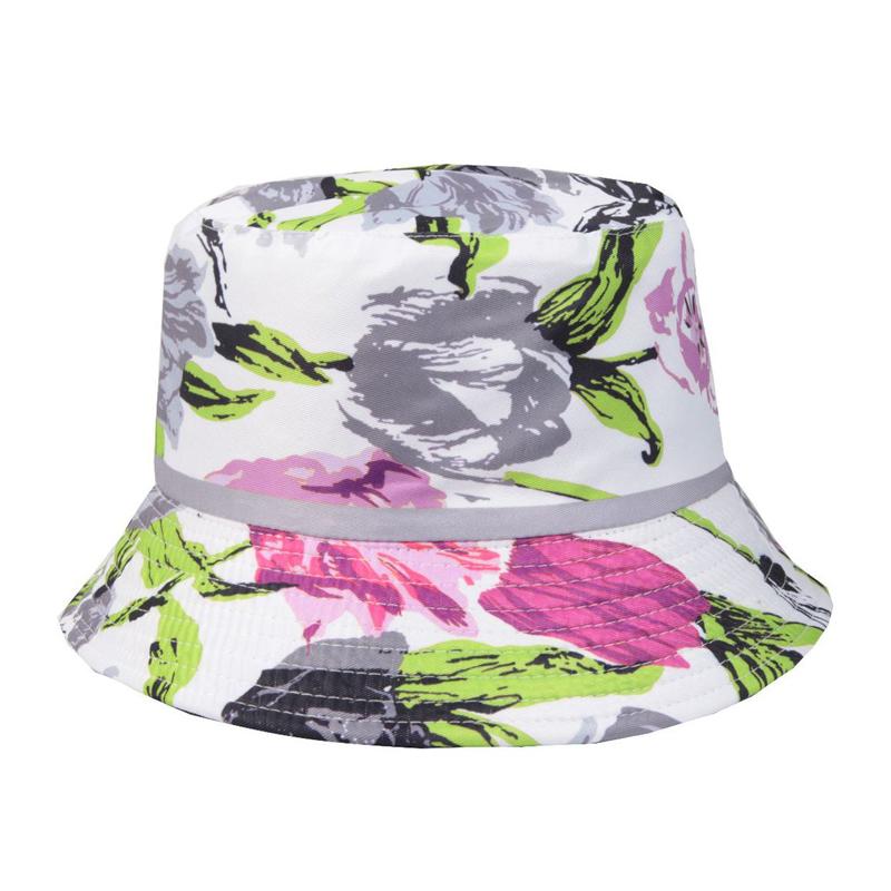 Summer Travel Fisherman Cotton Hawaiian Floral Printed Bucket Hats Unisex Double Sided Wear Reversible Sun Protection Beach Hat