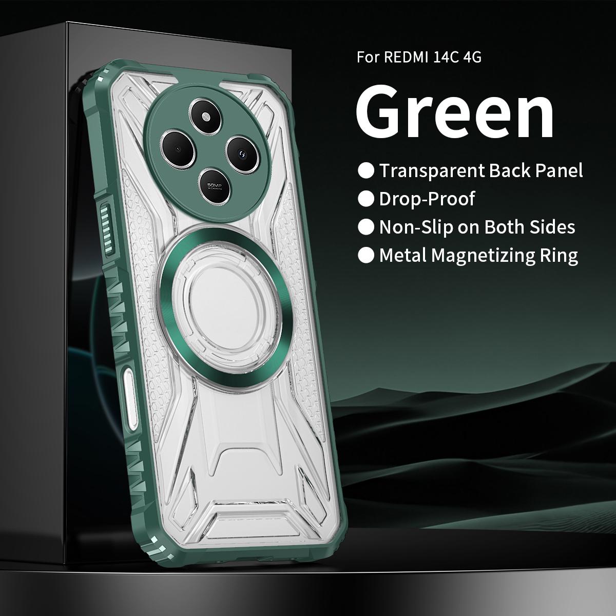 

Luxury Magnetic Ring Phone Case For Xiaomi Mi Redmi Note 15 14 13 12 11 Pro C Camera Protection Silicone Shockproof Bumper Cover For Redmi Note13 4G зелений