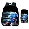 Straight Hair Animation Digital Printing Children'S Two-Piece Set Backpack Pencil Bag Primary And Secondary School Schoolbag