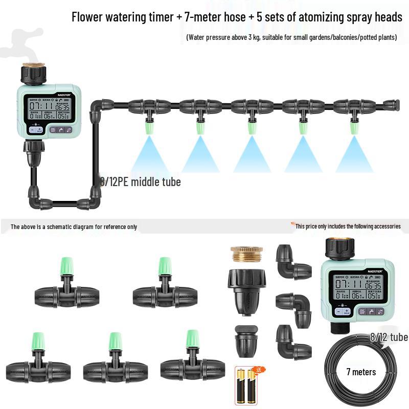 Smart Garden Sprinkler: Timed Irrigation System with Large Screen Controller for Automatic Flower Watering