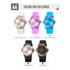 Fashion Casual Silicone Student Watch Simple Transparent Case with Ladies Quartz Watch