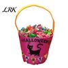 Black Cat Treat Pail Halloween Trick or Bucket for Kids, Pumpkin Face Ghost Bat Candy Snack Basket, Holder with Handle Party Favors Bag