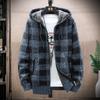 Strickjacke Pullover Herren Jacke Lose Herren Neue Plaid Langarm Sweatercoat Warme Jacken Winter