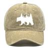 Unisex Washed Cotton Baseball Cap Sun Hat White Bear Print Trucker Cap Fit Raw Brim Snapback Baseball Caps One Size Fits All