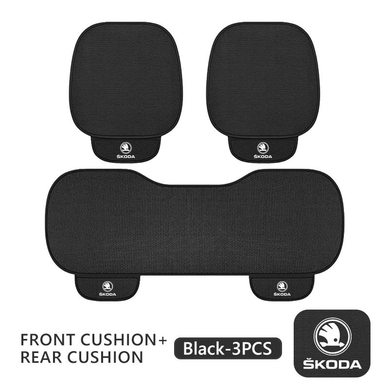 AAFO1 For Skoda Breathable Car Seat Cover Ice Silk Summer Car Seat Cushion Protector Kamiq MK3 Roomster Rapid Kodiaq Karoq Fabia Enyaq