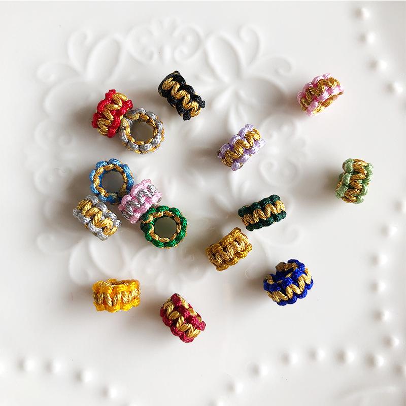 

Jewelry Accessories, Hand-Woven Diy Rope Coil Accessories 5 Peach Blossom Rings Double Lotus Base
