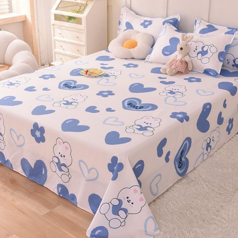 Fitted Bed Sheet Fashion Modern Household Dormitory Comfortable Skin-friendly Cartoon Bedspread King Queen Size Bedcover Ins