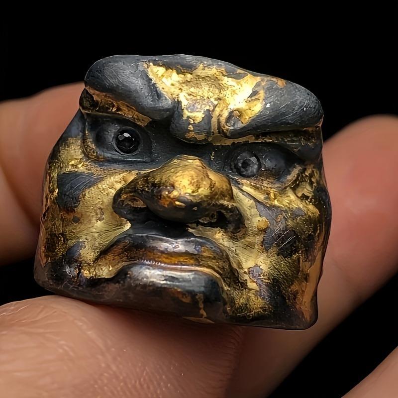 Prajna Gesicht Geschnitzter Trendiger Herrenring Hochwertiger Schmuck