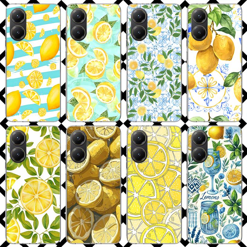 Summer Fruits Lemon Phone Case for Xiaomi Poco F7 Ultra X7 X6 X5 Pro X4 Gt M8 M7 Redmi 15 15C 13 13C 12 12C Soft Cover Fundas Po