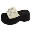 Thick-soled Rhinestone Cool Slippers for Women's Summer New Small Height-increasing Sandals Fashionable Beach Shoes