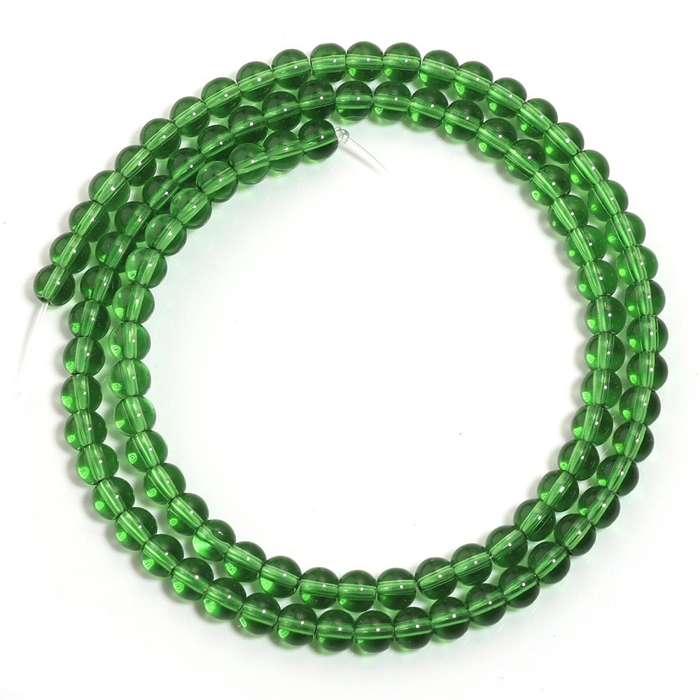 

1 Strand 4/6/8/10/12mm Green Glass Beads Smooth Round Loose Spacer Beads For Jewelry Making DIY Charm Bracelet Necklace Supplies