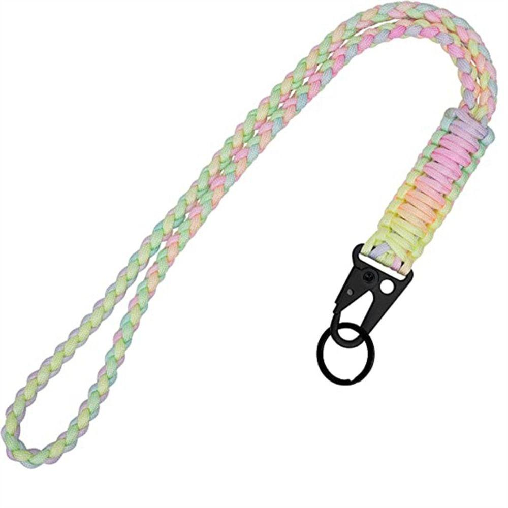 Metal Clip Paracord Neck Lanyard Parachute Rope Umbrella Rope Keychain  Outdoor Survival