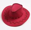 Western Cowboy Style Sun Hats Cowgirls Artificial Suede Wide Brim Leisure Woman Accessories Hats Head Decoration Handsome Hats