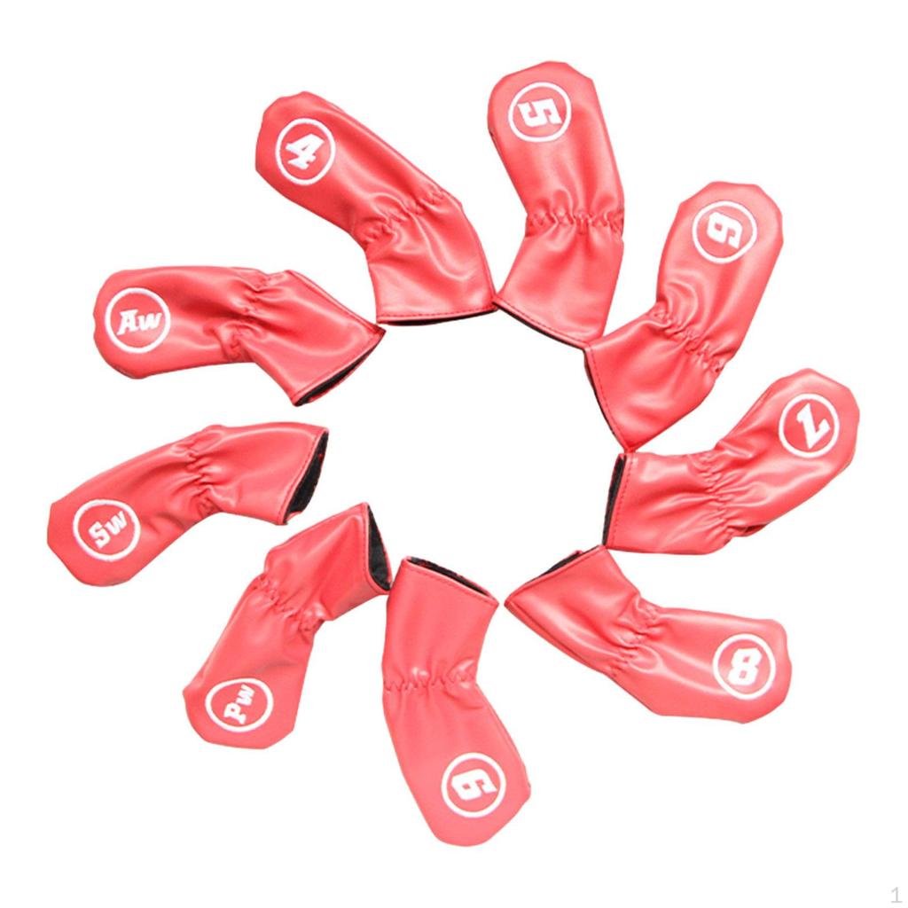 9 Pieces Golf Club Head Cover Iron Covers Set Wedges Headcovers Gift Protector for