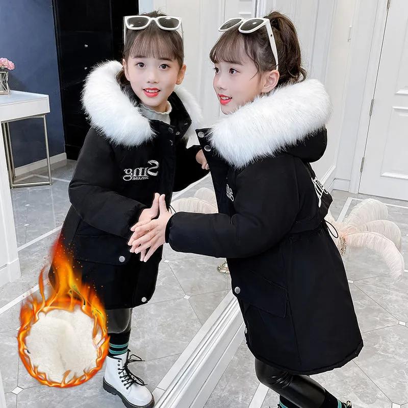 Manteau D'hiver Long Pour Enfants - Coupe-vent Rembourré Avec Capuche - Chaud Et Confortable Pour La Neige