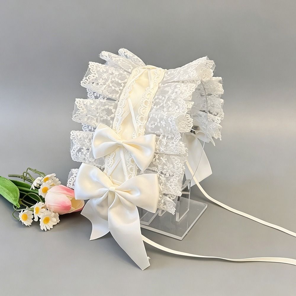Sweet Bow Lace Bow Hairband Lace Bow Lolita Hair Accessories Anime Cosplay Headdress  Cosplay Party