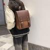 Solid Color Laptop School Bag Simple College Students Backpack Large Capacity Backpack  Outdoor