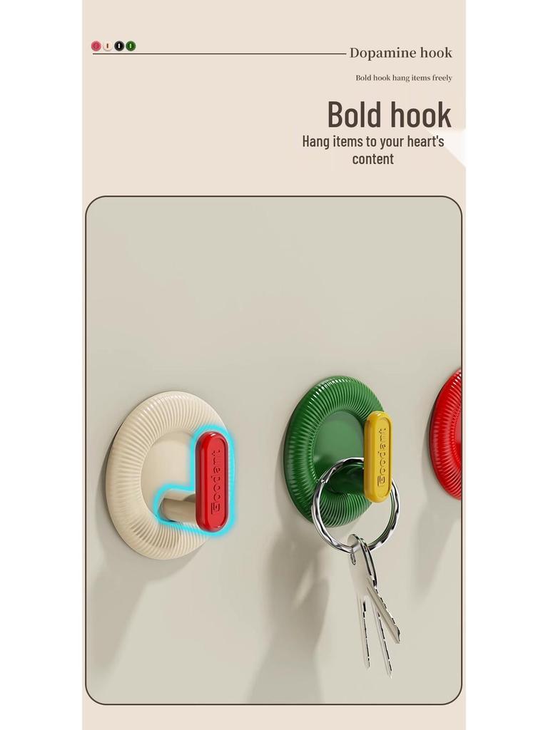 Dopamin Kreativer Klebehaken für Mantel & Hut - Ohne Bohren, Rückstandsfrei, Stark Wandmontiert für Badezimmer & Hinter-Tür-Nutzung