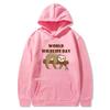 New World Wildlife Day hoodie sleeping bear print sweatshirt sweater autumn and winter velvet