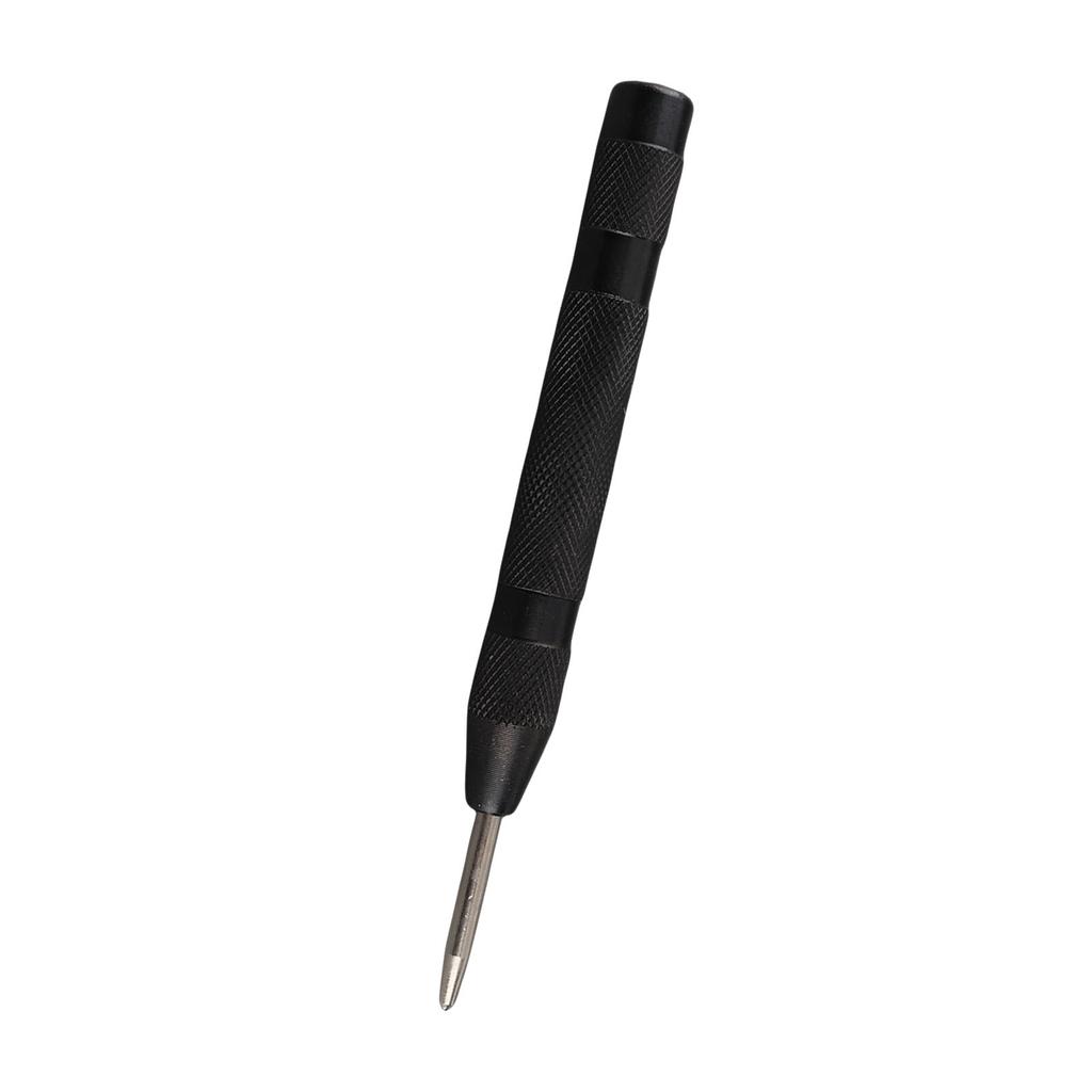 1pc Black Automatic Center Punch Locator Metal Wood Press Dent Marking Tool