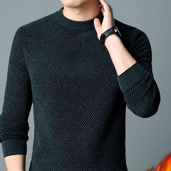 Herregenser med rund hals og fleece fortykket Mote Uformell Cardigan Farsdress Uformell Rund hals