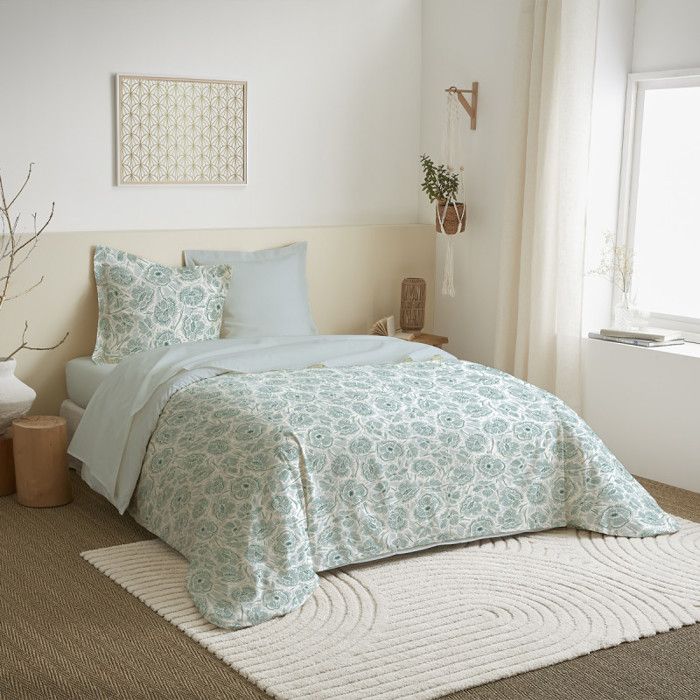 4-piece Sheet Set for 160 X 200 Cm Bed "Large Width" Agathe Celadon