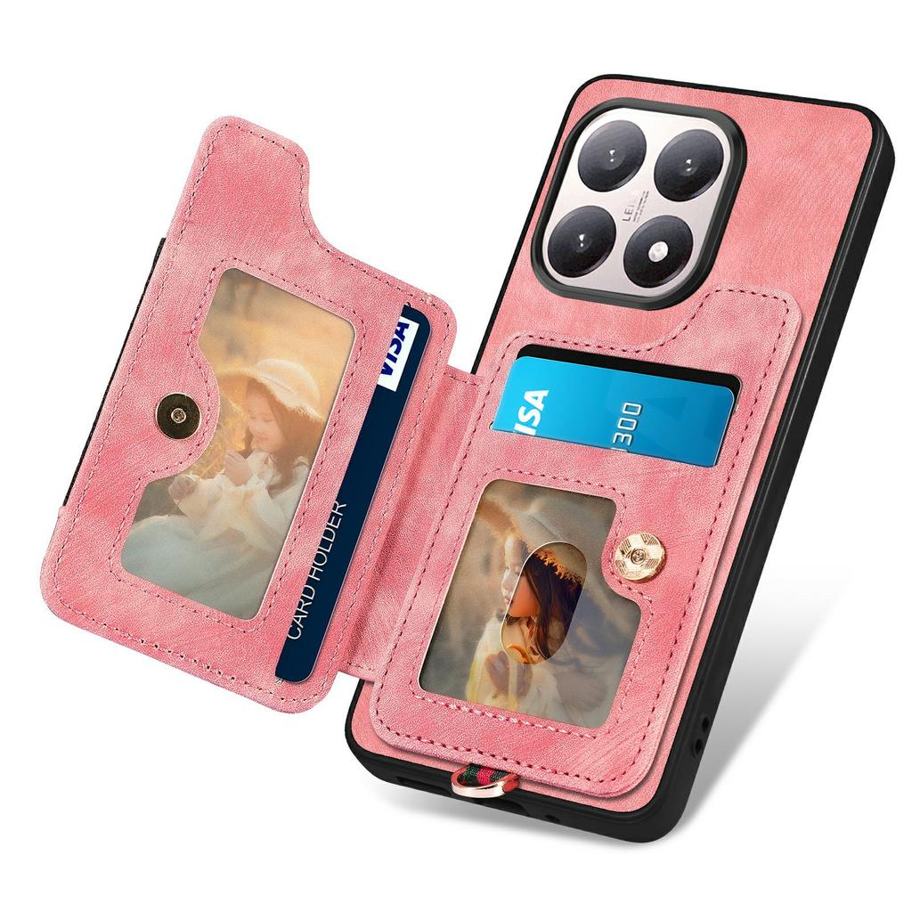For Xiaomi 15T Retro PU Leather Case Phone Cover with RFID Blocking Card Holder/Ring Holder