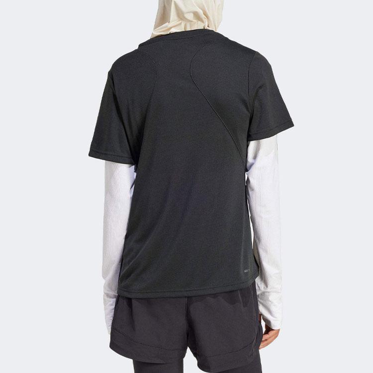 Adidas Designed For Training Heat.Rdy Hiit Solid Logo Training Sports Casual Short Sleeve T-Shirt Women Tops Black IU1123