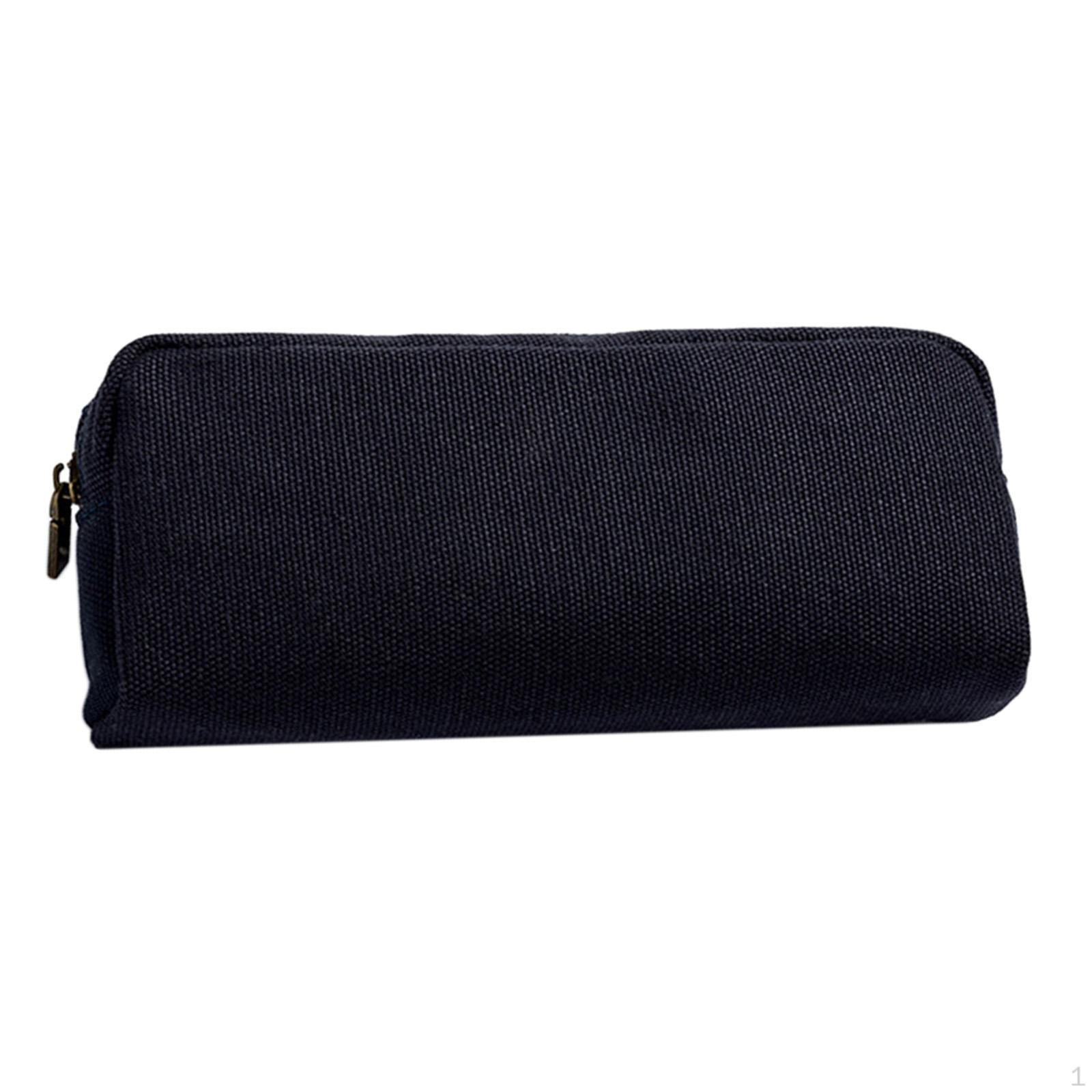 

Durable Pen Case Stationery Storage Cosmetic Bag Organizer with Zipper Pencil Pouch for Adults Girls синий