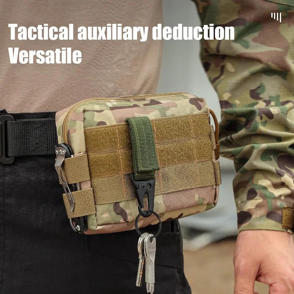 Tactical Carabiner Nylon Key Hook Holder Webbing Buckle Hanging Backpack Belt Buckle Keychain Camping Hiking Tools Accessories