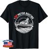 I Love Motor Boating Emblem Funny Boat Lover Enthusiast Unisex T-Shirt