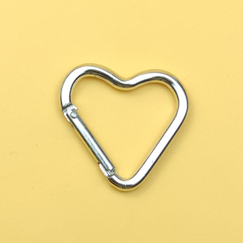 1 Pcs Heart-shaped Aluminum Carabiner Key Chain Clip Outdoor Keyring Hook Water Bottle Hanging Buckle Travel Kit Accessories