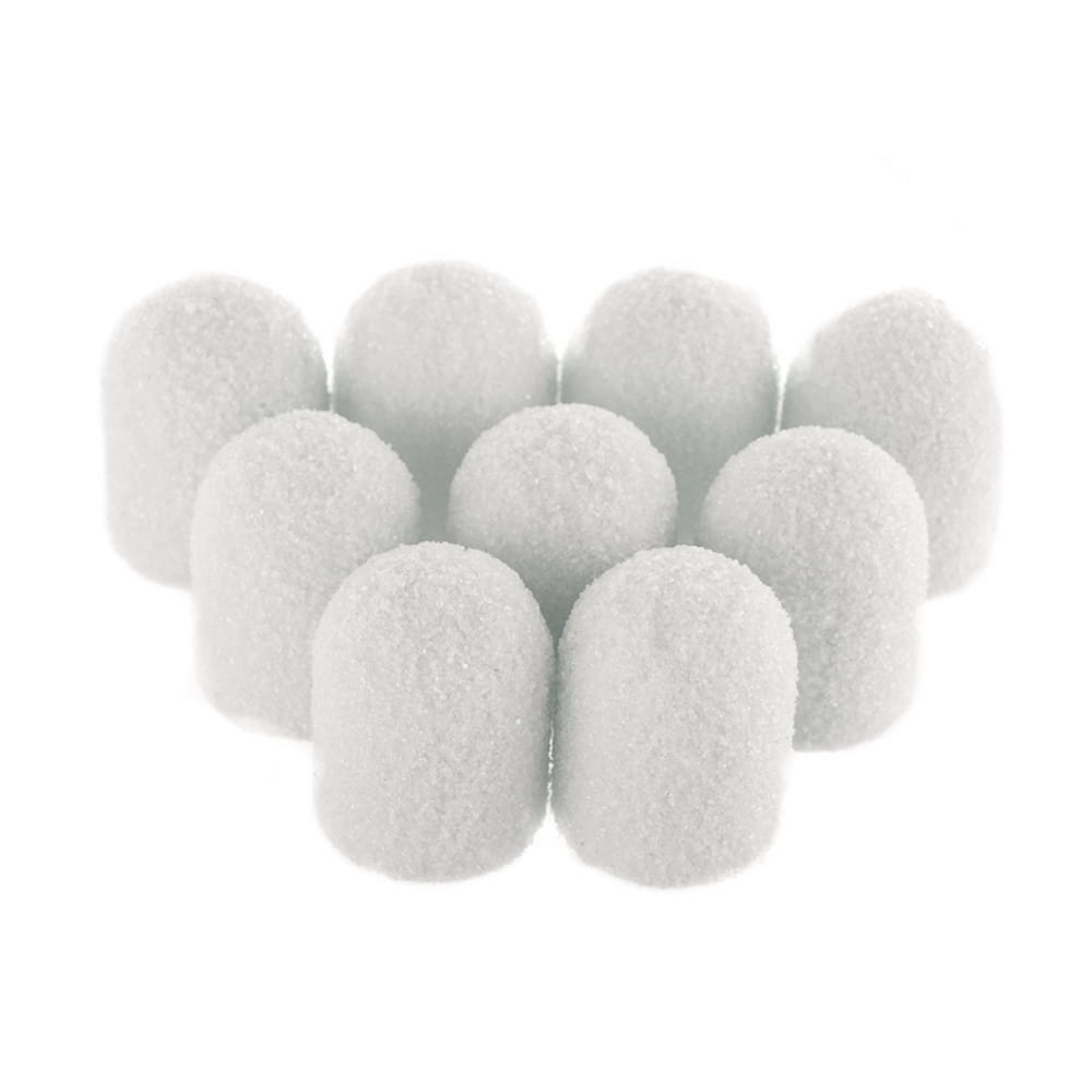 Pedicure Caps 7 Mm Grit 150 10 Pcs Fabric Podo Allemed White White