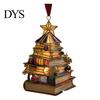 Decorative Xmas Ornaments for Fireplace Christmas Tree Book Ornament, Acrylic Shaped Stack Hanging Decoration Wall Decorations with Star Topper,