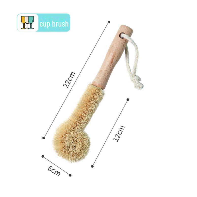 

Щетка для мытья посуды из кокосовой пальмы с деревянной ручкой в японском стиле