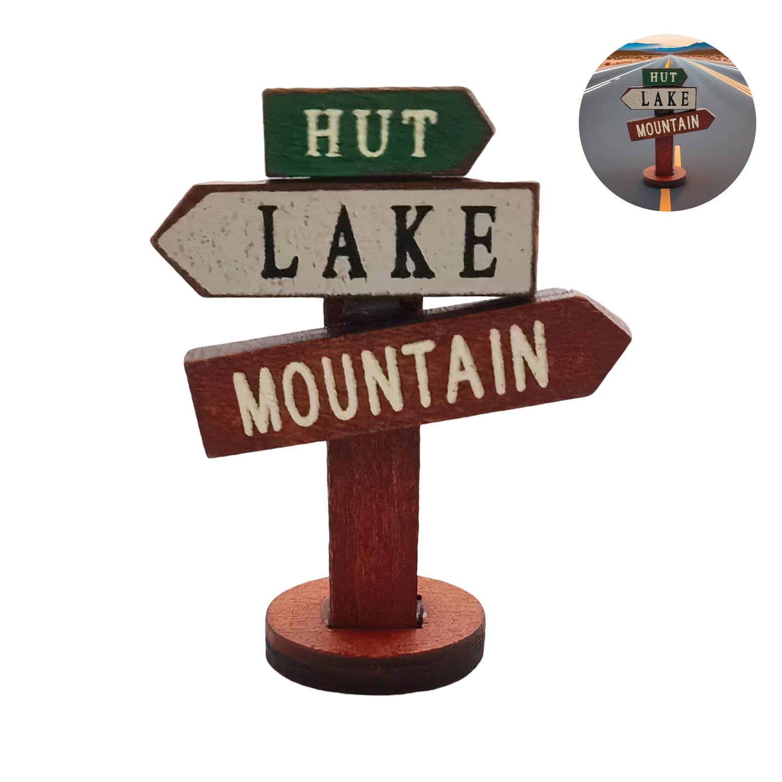 

Wood Miniature Street Signs Durable Micro Landscape Ornaments for Kids Friends Classmate Families