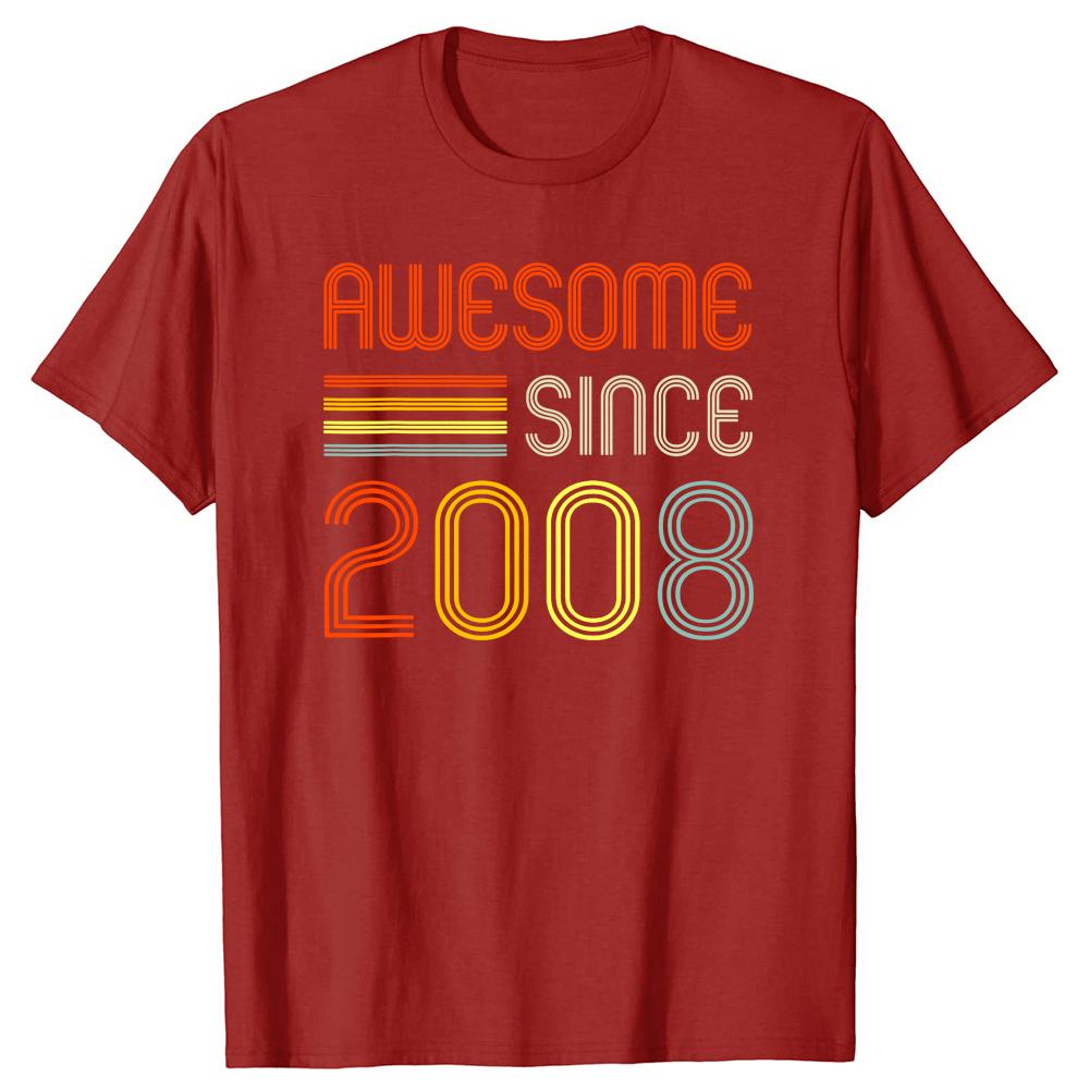 15yr BDay Son Boy Funny 2008 15th 15 Year Old Birthday TShirt BornIn2008 Graphic Tee Tops Streetwear Clothes Novelty Gifts S