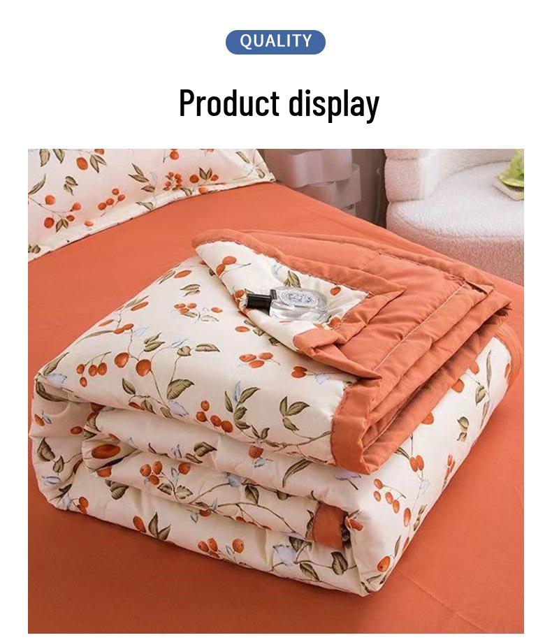 Cool Cotton Summer Quilt: Machine-Washable, Lightweight, Breathable Blanket for Single or Double Beds