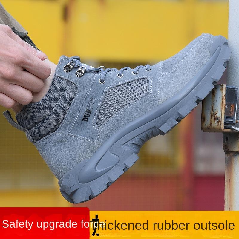Wysokie Nowe Spawalnicze Buty Ochronne Robocze Męskie z Metalowym Podnoskiem Miękka Podeszwa Przeciwzgnieceniowe i Przekłuwaniu Miejsce Budowy Praca