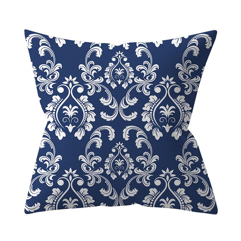 Navy Blue Mandala Nordic Geometric Pillowcase 45x45 Cushion Cover Decorative Pillow Sofa Cushion Home Decor Polyester