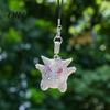 Holiday Gift for Car Lovers Bling Accessories, Cute Rhinestone Devil Rear View Mirror Alloy Hanging Pendant Charm, Halloween Auto Interior Vehicle