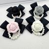 Suqi Elegant Bow Pearl Camellia Brooch - Korean Style Fashion Accessory