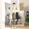 Cozy Cat Crew Flannel Blanket - Soft 280gsm Cat Lover Throw