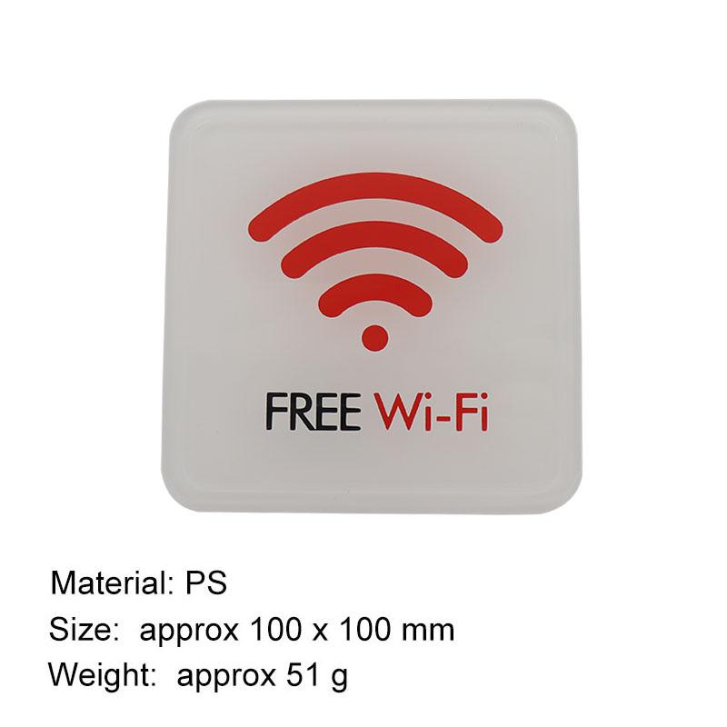 WIFI Free Wi-Fi Sign Plaque Signage Signs Plate Sticker Public Place Acrylic Wall Stickers for Hotel Restaurant Public Shoppe