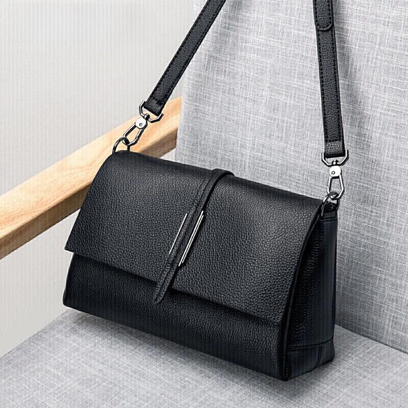 ZOOLER Women's Handbag, Top-Grain Leather, Shoulder Bag, Crossbody Bag, Black