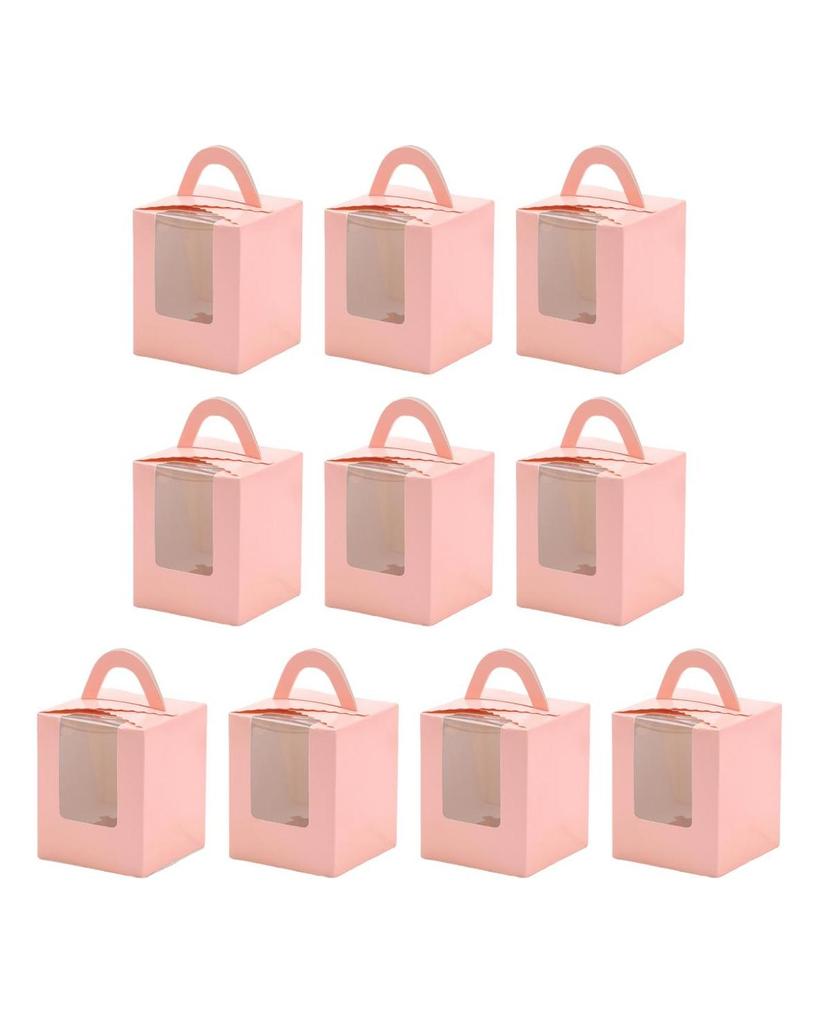 10 Stück Cupcake-Boxen mit Einsätzen, Cupcake-Halter mit Fenster, stapelbare, tiefe Cupcake-Träger, Behälter in Lebensmittelqualität für Kuchen- und Dessertläden zu Hause